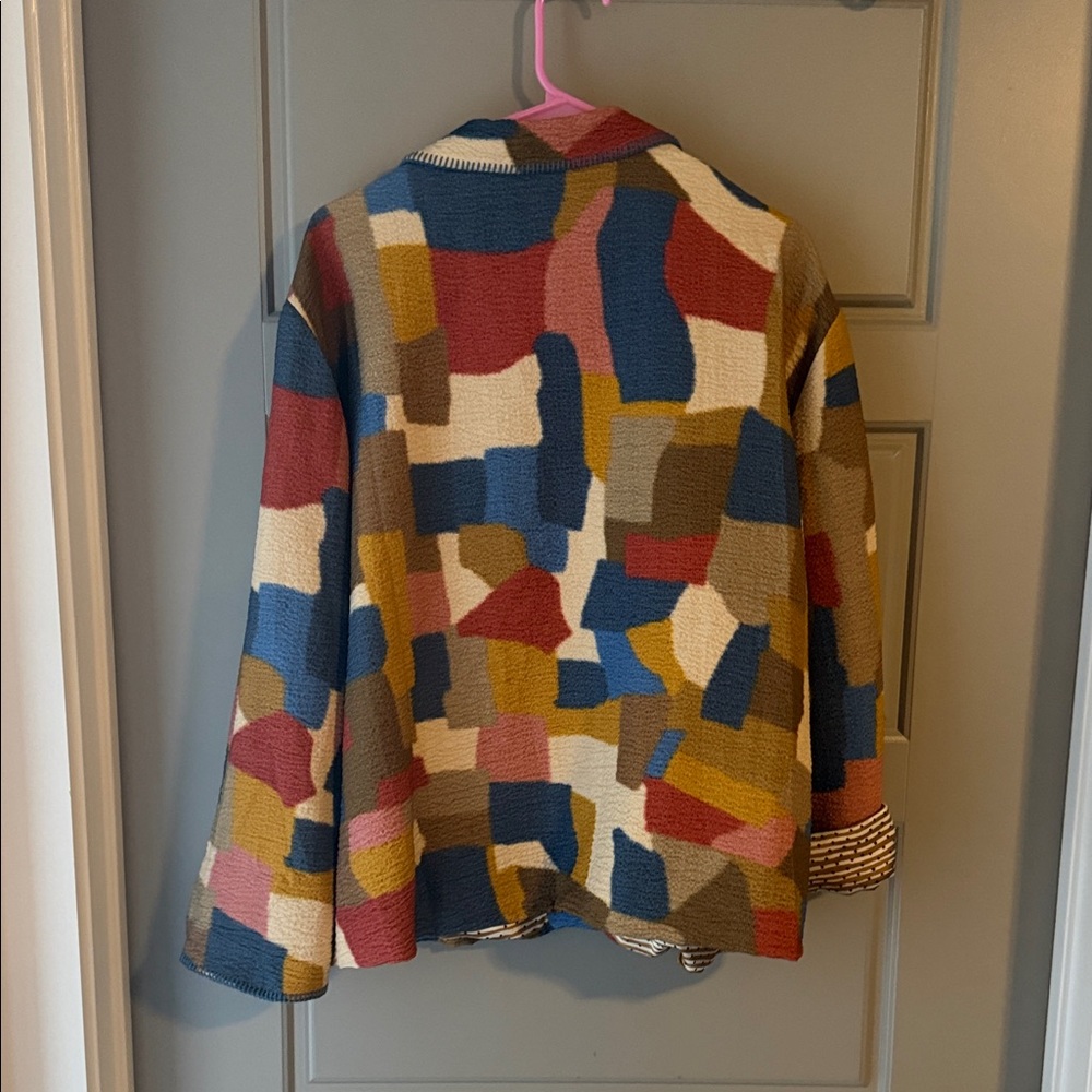 NWT John Mark Colorblock Patchwork Blazer in Blue… - image 2